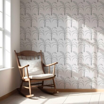 'Asprilla' Floral/ Botanical Palm Trees Patterned Wallpaper (Gray) - Image 5