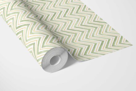 'Batemans' Geometric Zigzag/ Chevron Wallpaper (Green/ Yellow) - Image 2