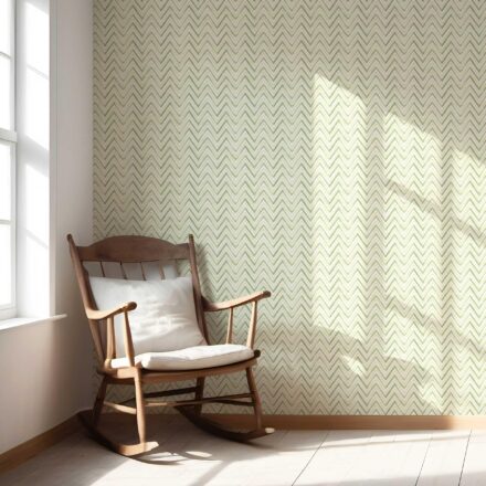 'Batemans' Geometric Zigzag/ Chevron Wallpaper (Green/ Yellow) - Image 5