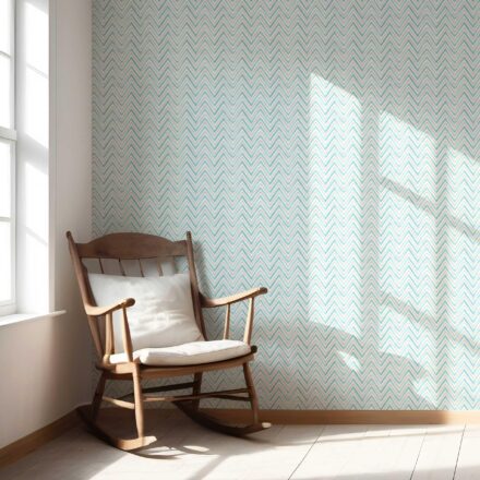 'Pitaya' Geometric Zigzag/ Chevron Wallpaper (Blue) - Image 5