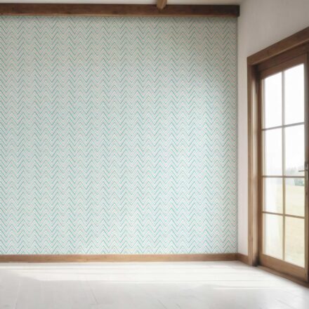 'Pitaya' Geometric Zigzag/ Chevron Wallpaper (Blue) - Image 7