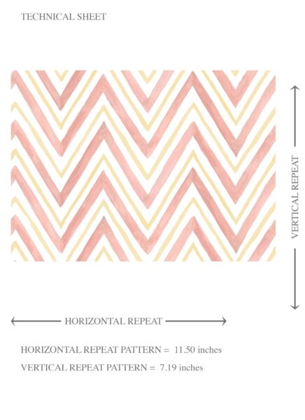 'Anne Canal' Geometric Zigzag/ Chevron Wallpaper (Pink/ Yellow) - Image 8