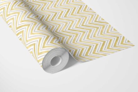 'Vamizi' Geometric Zigzag/ Chevron Wallpaper (Yellow) - Image 2