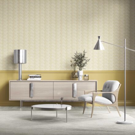 'Vamizi' Geometric Zigzag/ Chevron Wallpaper (Yellow) - Image 3