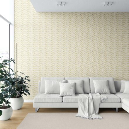 'Vamizi' Geometric Zigzag/ Chevron Wallpaper (Yellow) - Image 6