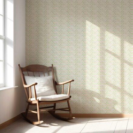 'Kaliko' Geometric Zigzag/ Chevron Wallpaper (Green/ Pink) - Image 5