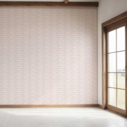 'Stellar' Geometric Zigzag/ Chevron Wallpaper (Soft Pink/ Green) - Image 7