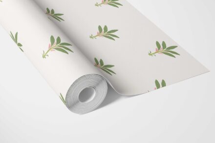 'Dorothy' Vintage-Inspired Floral Block Print Wallpaper (White/ Green/ Pink) - Image 3