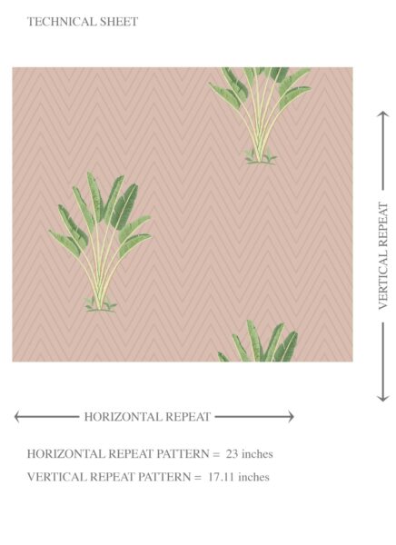 'Candytuft' Botanical/ Floral Block Print Wallpaper (Dusty Pink/ Green) - Image 8