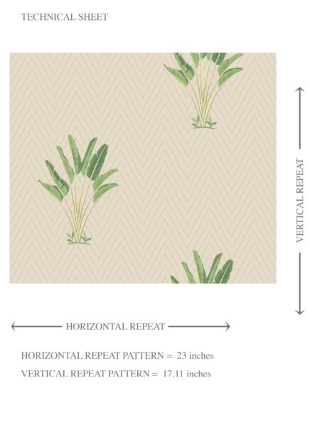 'Kiwano' Botanical/ Floral Block Print Wallpaper (Beige/ Greige/ Green) - Image 8