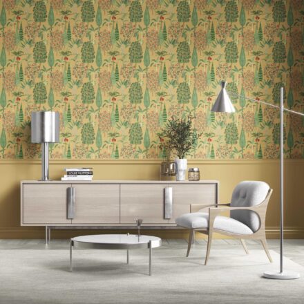 'Surinam' Tropical Floral/ Botanical Wallpaper (Yellow/ Green/ Pink/ Red)