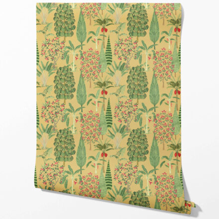 'Surinam' Tropical Floral/ Botanical Wallpaper (Yellow/ Green/ Pink/ Red) - Image 2