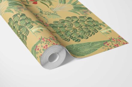 'Surinam' Tropical Floral/ Botanical Wallpaper (Yellow/ Green/ Pink/ Red) - Image 3