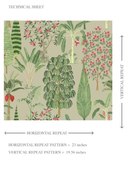 'Mazus' Tropical Floral/ Botanical Wallpaper (Green/ Pink/ Red) - Image 8