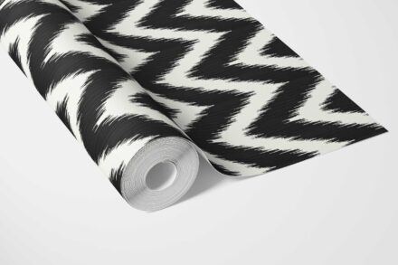 'Dazzle' Neutral Chevron/ Zigzag Geometric Wallpaper (Black/ White) - Image 3