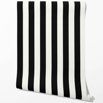 'Piranha' Neutral Scandi/ Geometric Striped Wallpaper (Black/ White) - Image 2