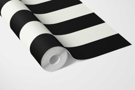 'Piranha' Neutral Scandi/ Geometric Striped Wallpaper (Black/ White) - Image 3
