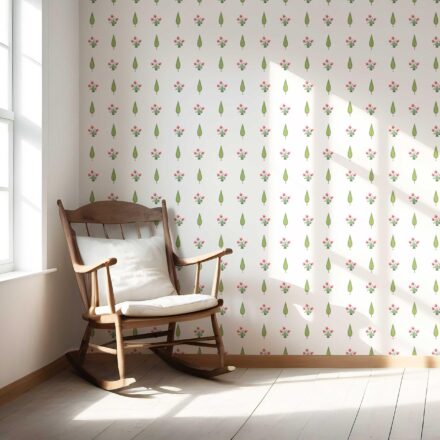 'Dubois' Botanical Floral Block Print Wallpaper (Pink/ Green) - Image 5