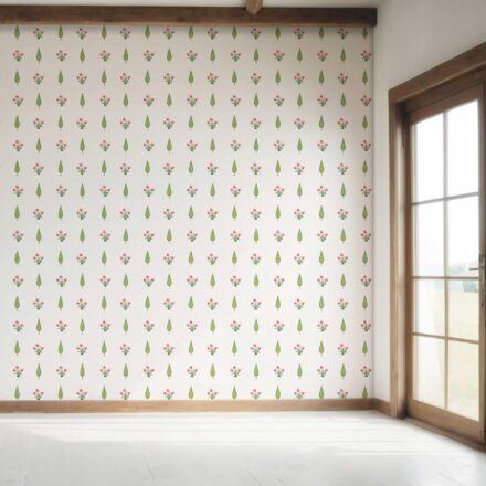 'Dubois' Botanical Floral Block Print Wallpaper (Pink/ Green) - Image 7