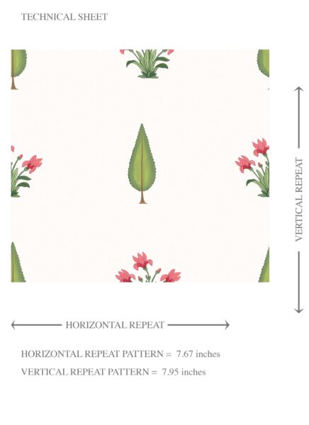'Dubois' Botanical Floral Block Print Wallpaper (Pink/ Green) - Image 8