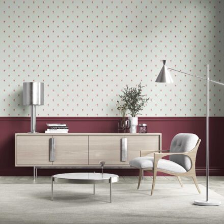 'Corallo' Vintage-Inspired Floral Block Print Wallpaper (Mint Green/ Pink)