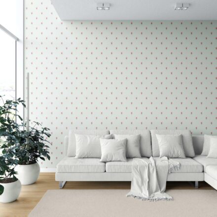 'Corallo' Vintage-Inspired Floral Block Print Wallpaper (Mint Green/ Pink) - Image 6