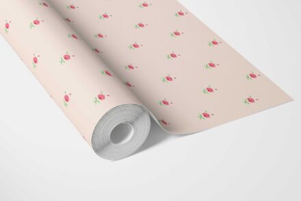 'Combita' Vintage-Inspired Floral Block Print Wallpaper (Pink/ Green) - Image 2