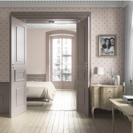 'Combita' Vintage-Inspired Floral Block Print Wallpaper (Pink/ Green) - Image 4