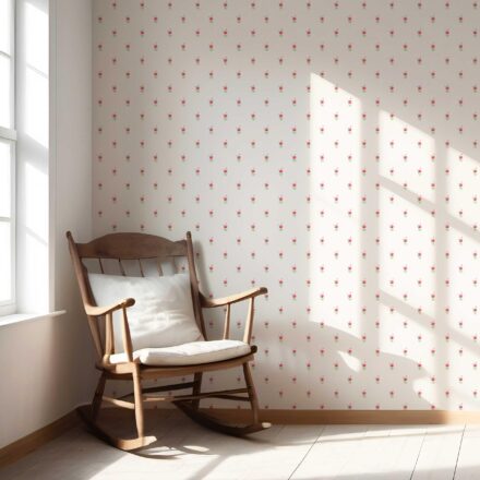 'Purace' Vintage-Inspired Floral Block Print Wallpaper (White/ Pink/ Green) - Image 5