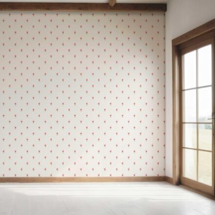 'Purace' Vintage-Inspired Floral Block Print Wallpaper (White/ Pink/ Green) - Image 7