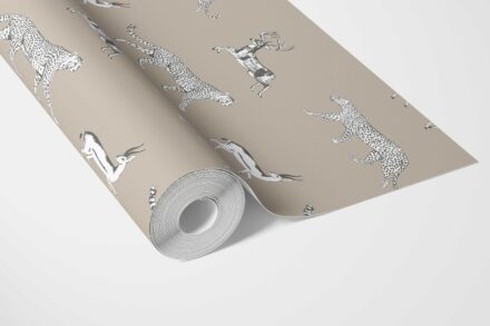 'Earthen Jug' Leopard Animal Print Wallpaper (Beige/ White/ Greige) - Image 3