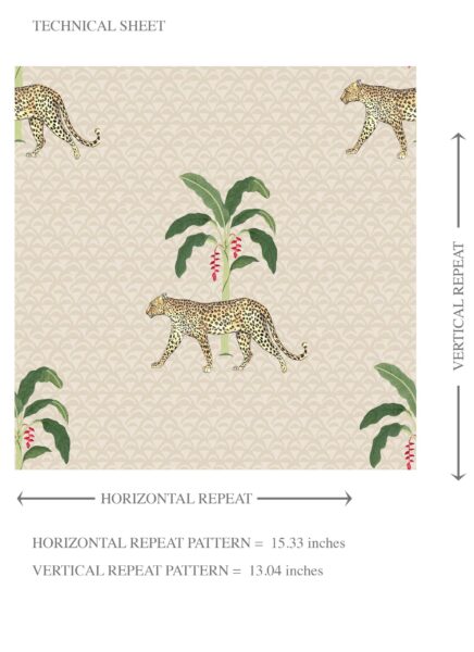 'Valerian' Leopard Animal Print Wallpaper (Beige/ Tan/ Green/ Red) - Image 8
