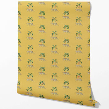 'Holstein' Leopard Animal Print Wallpaper (Yellow/ Green/ Red/ Tan)