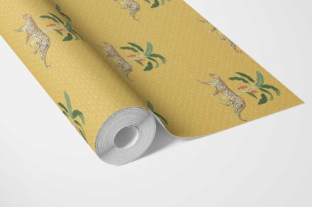 'Holstein' Leopard Animal Print Wallpaper (Yellow/ Green/ Red/ Tan) - Image 3