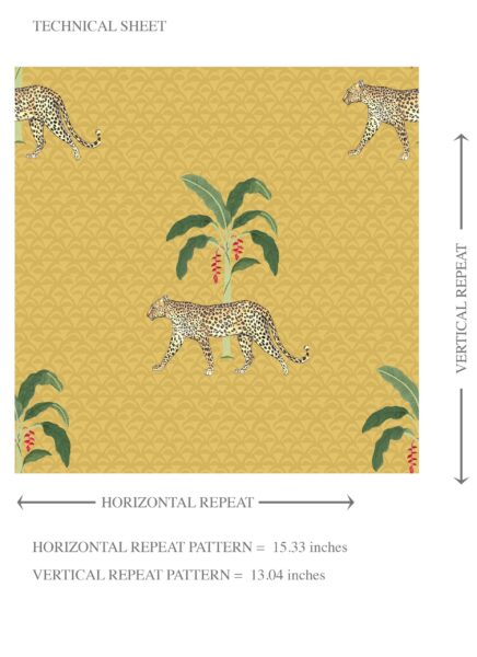 'Holstein' Leopard Animal Print Wallpaper (Yellow/ Green/ Red/ Tan) - Image 8