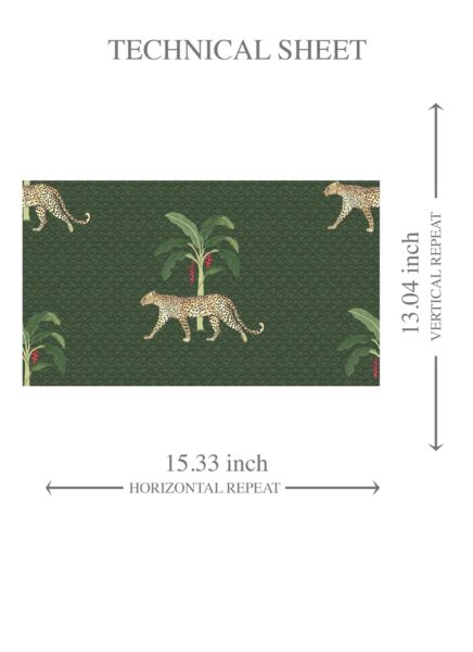 'Lavaux' Leopard Animal Print Wallpaper (Green/ Red/ Tan) - Image 8