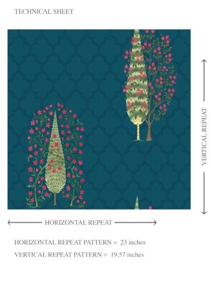 'Trigo Dust' Botanical/ Floral Print Wallpaper (Teal Blue/ Pink/ Green) - Image 8