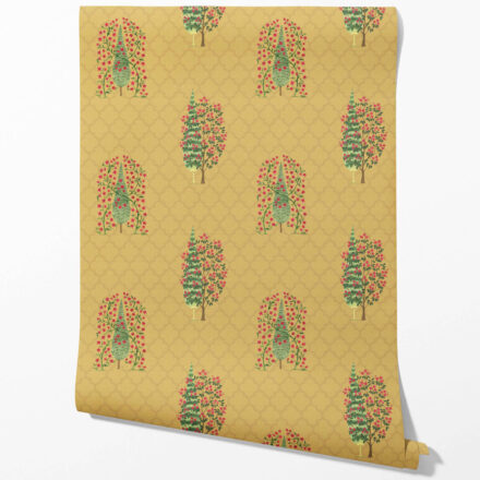 'Oakwood' Botanical/ Floral Print Wallpaper (Yellow/ Pink/ Green) - Image 2