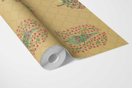 'Oakwood' Botanical/ Floral Print Wallpaper (Yellow/ Pink/ Green) - Image 3