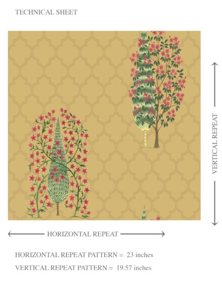 'Oakwood' Botanical/ Floral Print Wallpaper (Yellow/ Pink/ Green) - Image 8