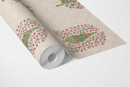 'Sahaar' Botanical/ Floral Print Wallpaper (Beige/ Pink/ Green) - Image 3