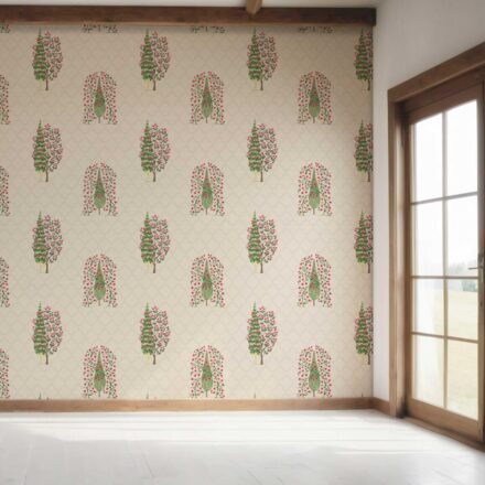 'Sahaar' Botanical/ Floral Print Wallpaper (Beige/ Pink/ Green) - Image 7