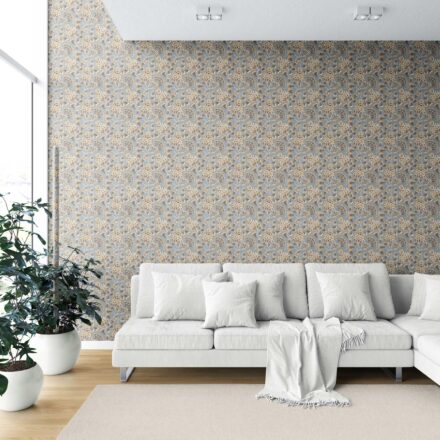 'Flandes' Modern Floral/ Botanical Wallpaper (Blue-Gray/ Brown/ Gold/ Beige) - Image 6