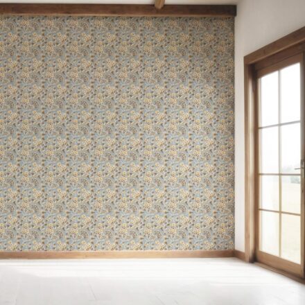 'Flandes' Modern Floral/ Botanical Wallpaper (Blue-Gray/ Brown/ Gold/ Beige) - Image 7
