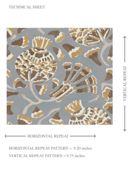 'Flandes' Modern Floral/ Botanical Wallpaper (Blue-Gray/ Brown/ Gold/ Beige) - Image 8
