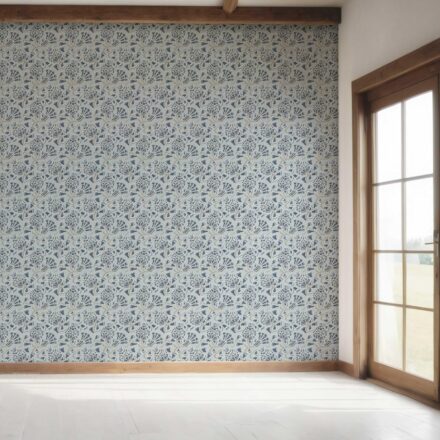 'Eridu Fields' Modern Floral/ Botanical Wallpaper (Slate Blue/ Gray) - Image 7