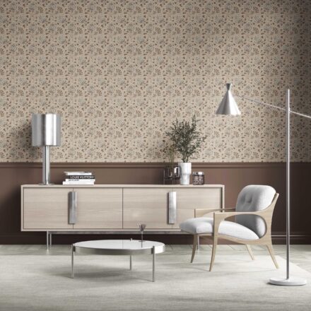 'Bonanza' Neutral Modern Floral/ Botanical Wallpaper (Brown/ Taupe/ Beige) - Image 2