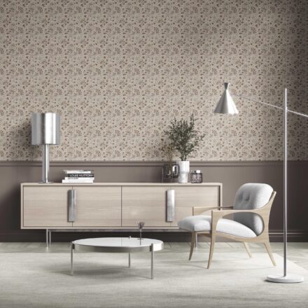 'Novara' Neutral Modern Floral/ Botanical Wallpaper (Taupe/ Brown/ Greige) - Image 2