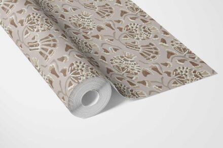 'Novara' Neutral Modern Floral/ Botanical Wallpaper (Taupe/ Brown/ Greige) - Image 3