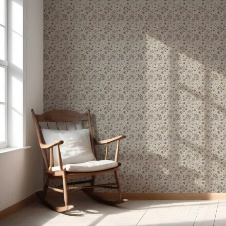 'Novara' Neutral Modern Floral/ Botanical Wallpaper (Taupe/ Brown/ Greige) - Image 5